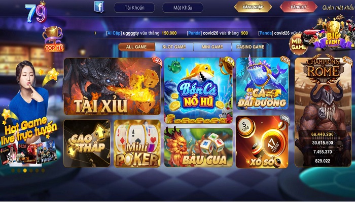 Khám phá đồ sộ game tại Live 79 Club